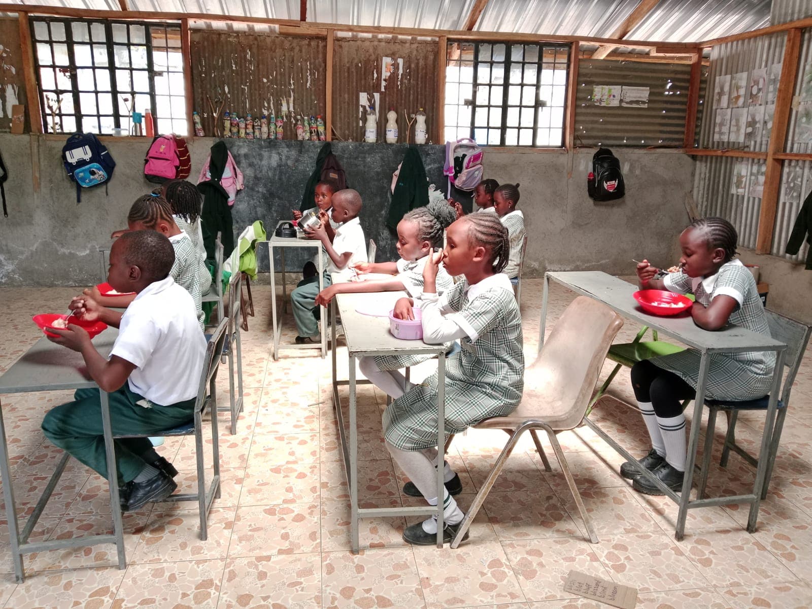 Every child eating the same meal